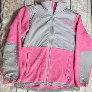THE NORTH FACE Fleece Denali, Pink and Gray Puffer Jacket. XL Girl